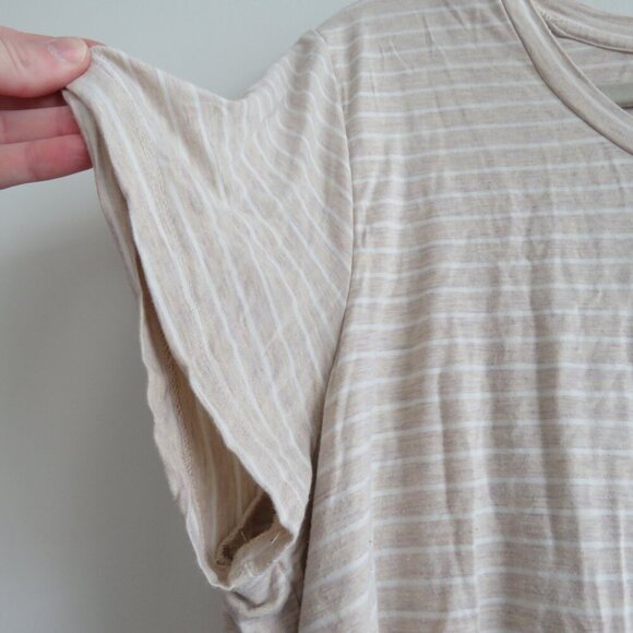 KINDRED BRAVELY Everyday Maternity & Nursing T-Shirt in Oatmeal Stripe - Size 1X - Picture 9 of 15